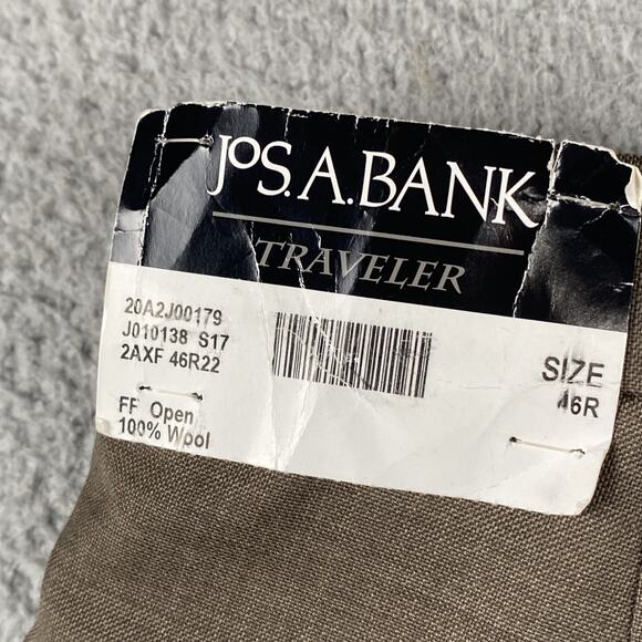 JOS A. BANK Traveler Tailored Fit Men's 46RX37 Brown 100% Wool Dress Trousers - Picture 11 of 11
